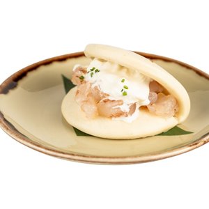 Bao gambero e stracciatella