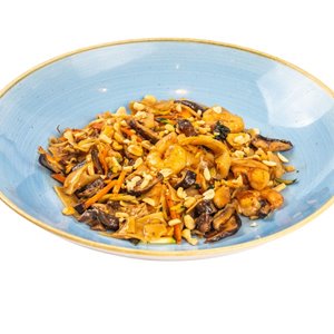 Pad Thai mazzancolle e funghi shiitake